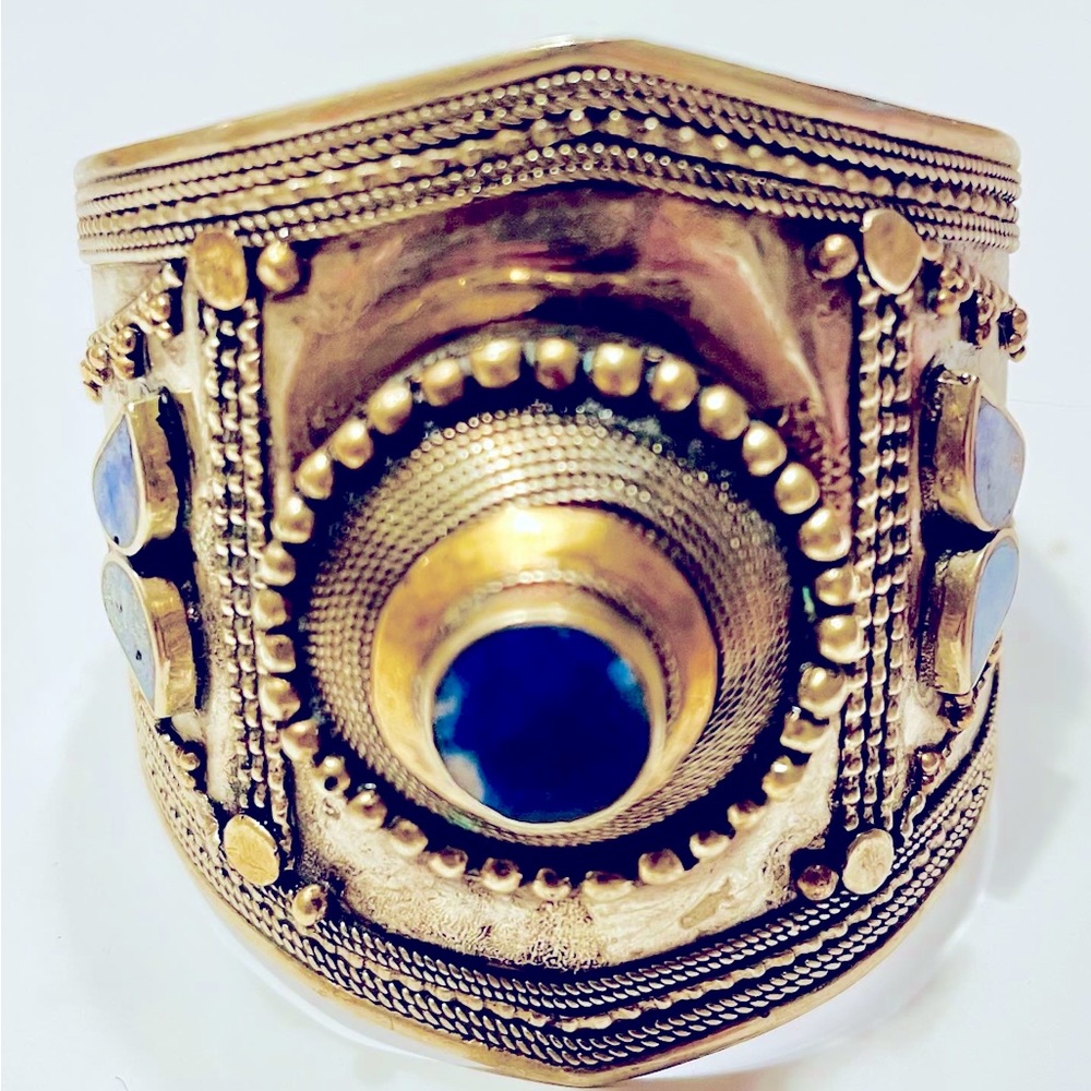 Authentic Vintage Lapis Afghan bracelet cuff